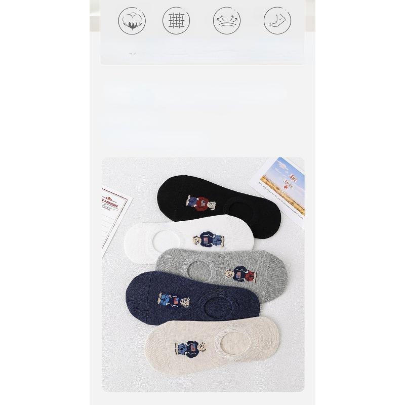 10 Pairs Socks Unisex Boat Socks Summer Thin Cotton Socks Shallow Socks Sweat Absorbent Breathable Invisible Socks Silicone Non Drop Heel