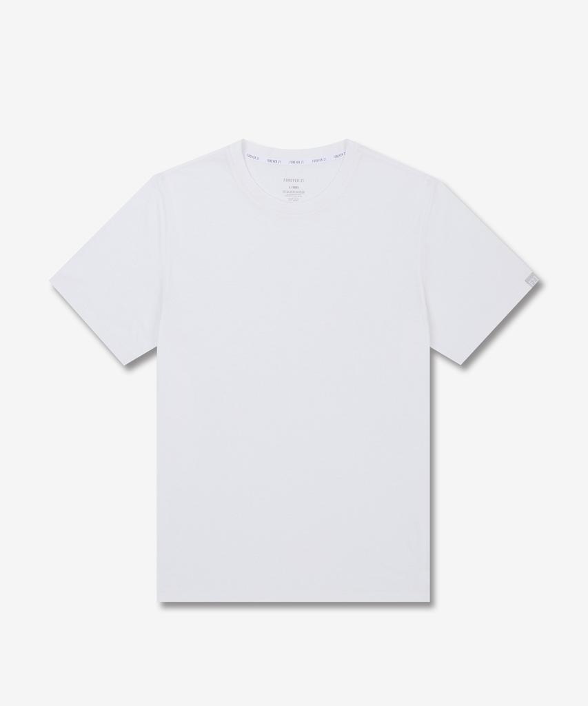 FOREVER21UNDERWEAR [3Pack] Unisex 30-Count Cotton Regular Fit Short Sleeve T-Shirt Black+White