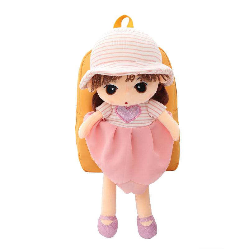 Magical Cartoon Backpack with Removable Plush Doll - Perfect for Your Little One's Nursery Adventure! Kids Girls Backpacks