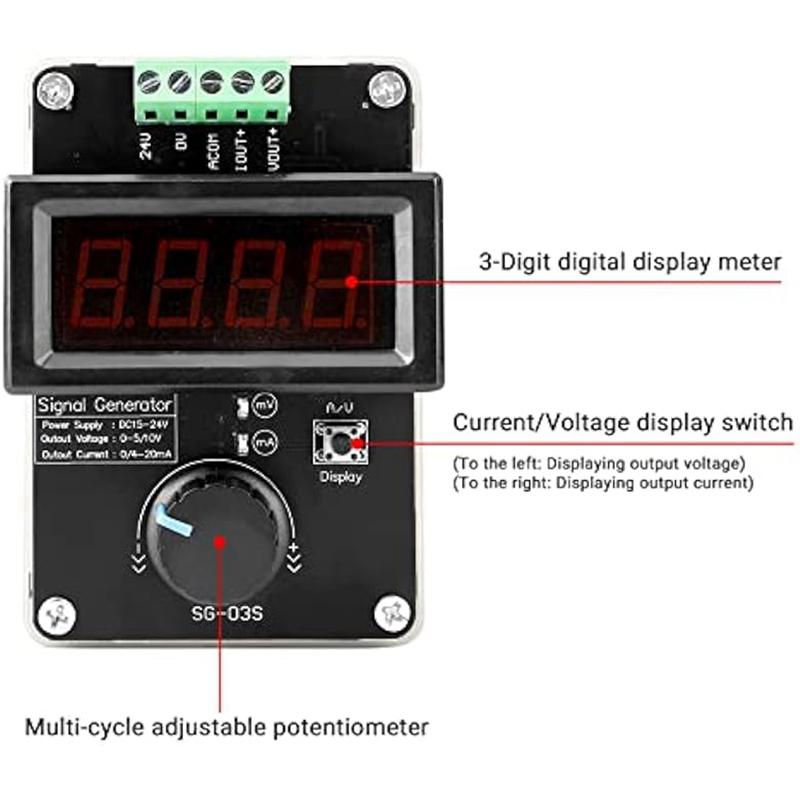 A96I-2 Adjustable Signal Generator,DC0-10V 4-20Ma Current Voltage Analog Simulator For Value Adjusting PLC Panel LED Testing