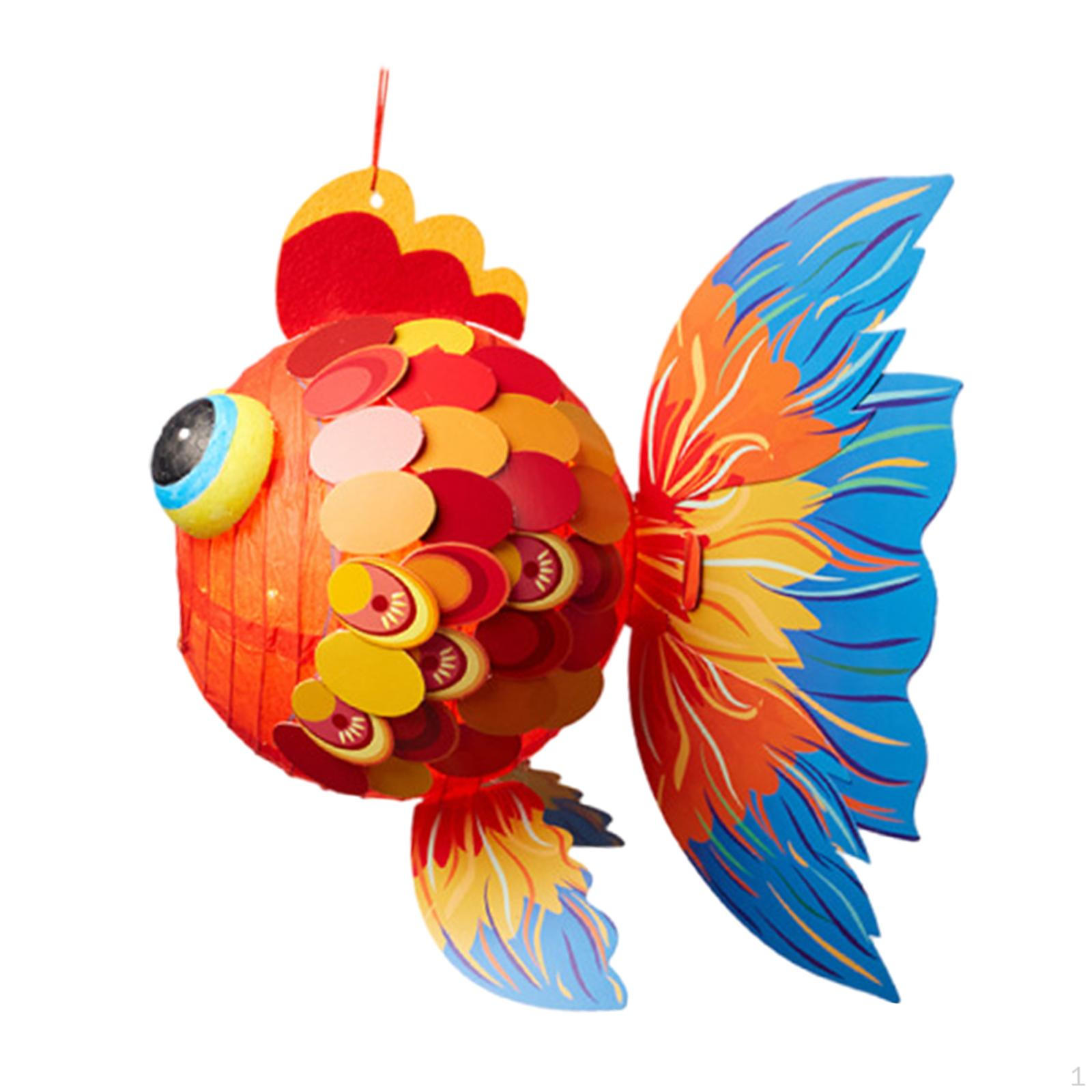 

Фонарь в виде золотой рыбки своими руками Бумажная лампа Незаконченный реквизит Украшения Ручная работа Материал Изготовление для Style B