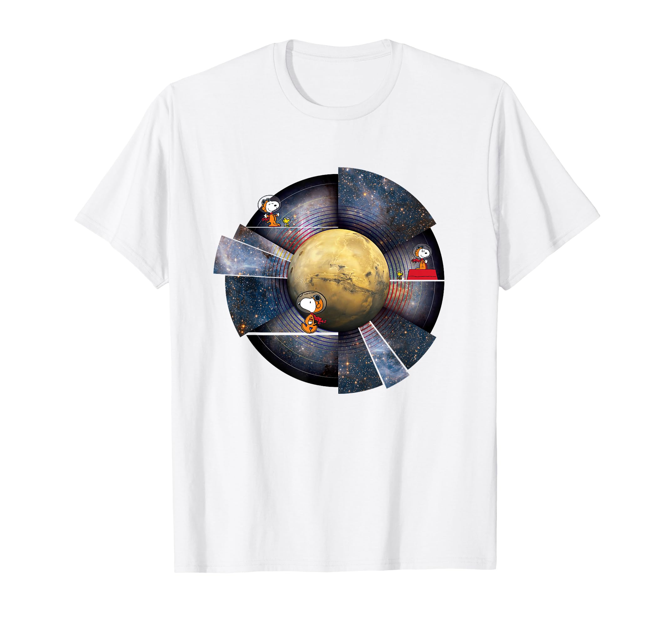 

Peanuts Snoopy Woodstock Space Montage T-shirt белый