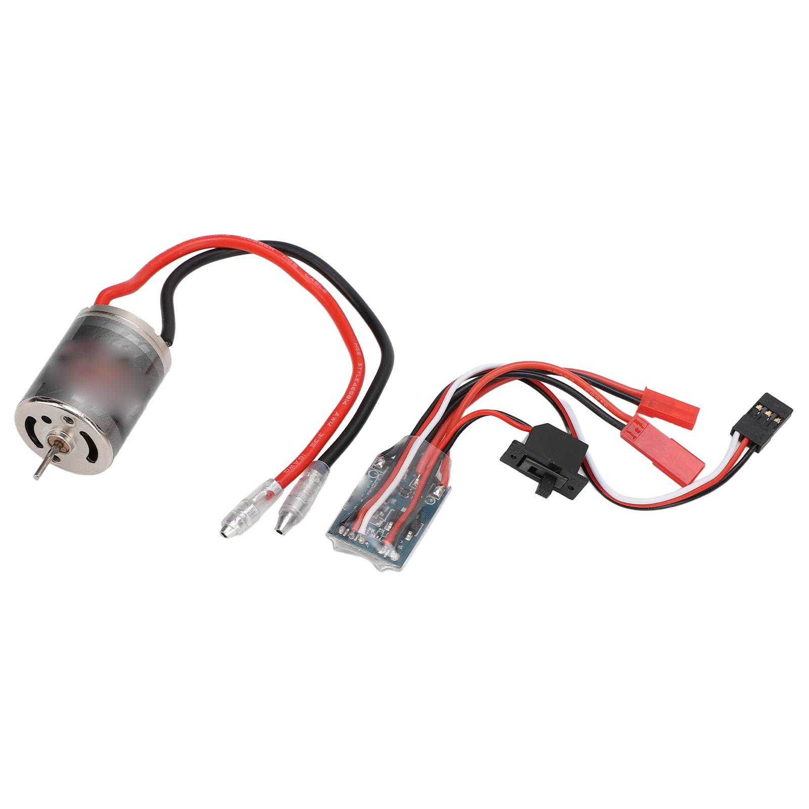 

RC Brushed Motor ESC Combo Stainless Steel High Torsion Low Noise 31T Motor and 30A ESC with JST Female to 4.0mm Female Cable