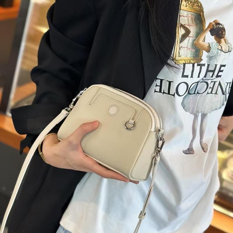 Niche Design New Genuine Leather Women's Bag Spring Summer Versatile Top Layer Cowhide Women's Shoulder Crossbody Simple Trendy Small Practical Bag