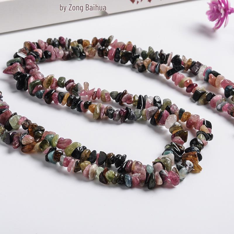 Natural Tourmaline Irregular Raw Stone Beads for DIY Handmade Braided Bracelets or Necklaces