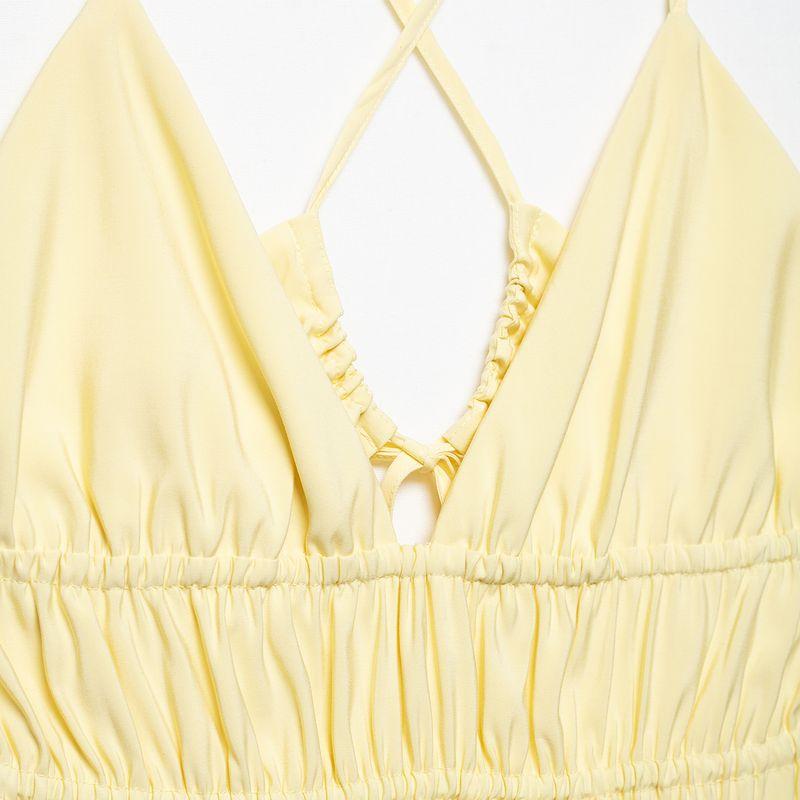 Kaslead New Women clothes Western Style Vertical V-neck Sling Midi Dress 4772365 300