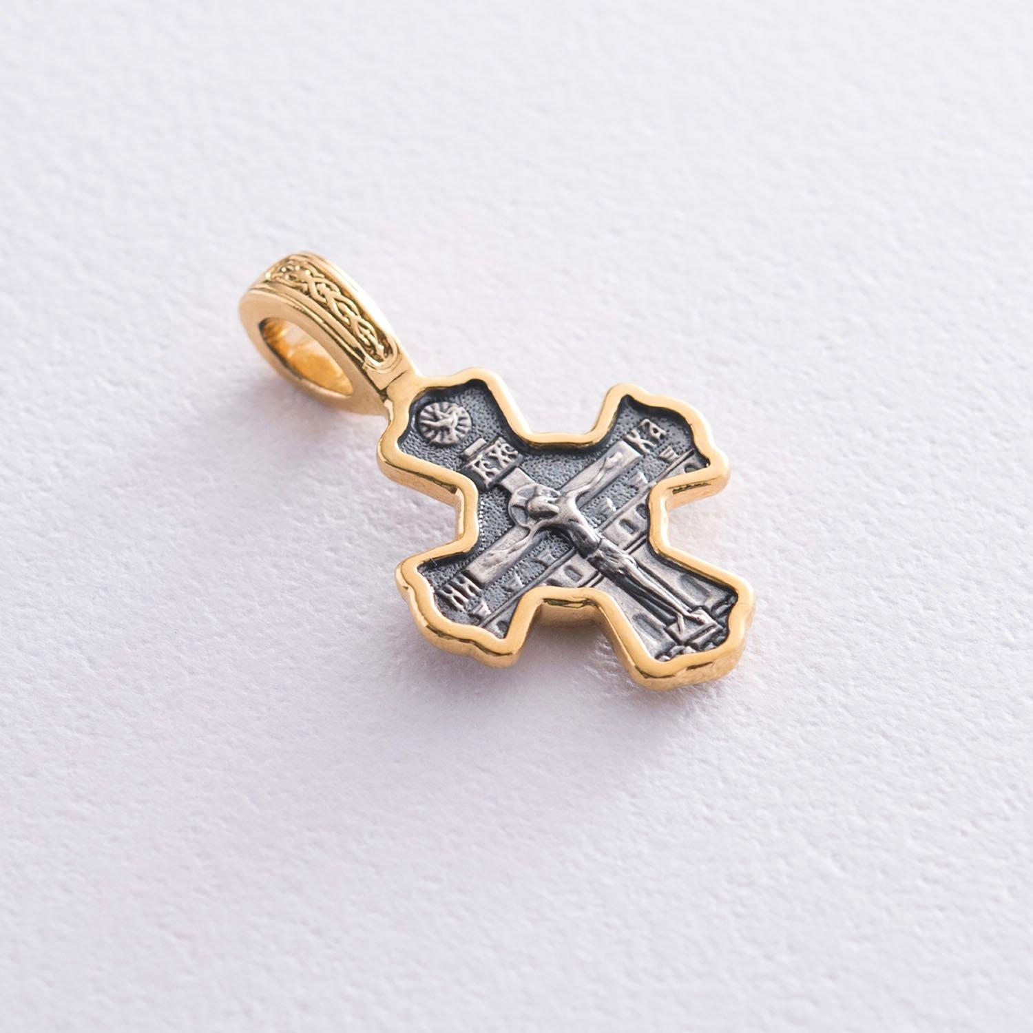 

Срібний дитячий хрестик з позолотою. срібний