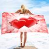 Valentine's Day Beach Towel Bath Sheet Towels Love Hearts Oversized Microfiber Sandless Beach Towels for Swimming Extra Large