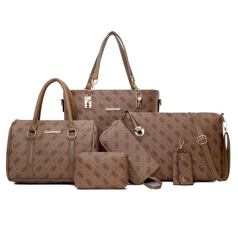 New Presbyopia Bag, High-end Retro Six-piece Set, Letter Plaid Diagonal Span Bag for Women