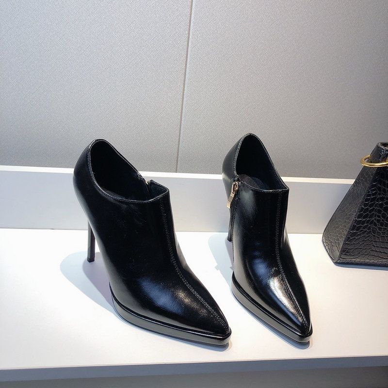 Fashion FHC 2024 New Women High Heeled Naked Boots,Ankle Botas,Autumn Platform Shoes,Pointed Toe,Side Zip,Black,Beige,Brown,Dropship