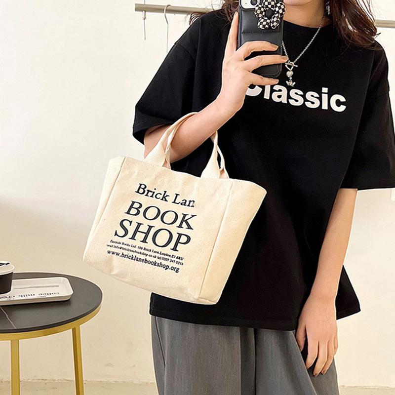 Small /Large Canvas Lunch Box Lady Food Storage Bags Lunch Bag Handbag Pouch Picnic Tote Small Handbag Dinner Container