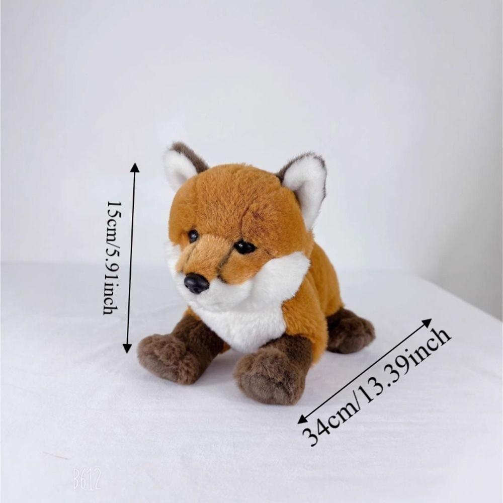 Fluffy Texture Lying Plush Toy Realistic Design Red Plush Toy Cute Simulation Plushie Home Decor