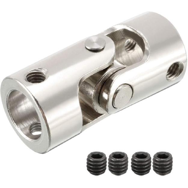 Coupler 5-10mm Rotatable Universal Joint Steering Gear Stainless Steel Coupler Shaft Coupling (Inner Diameter : 8mm to 8mm)