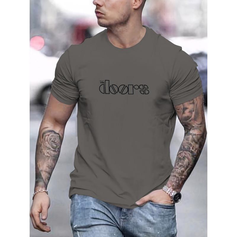 Men's summer fashion casual loose print round neck short sleeved shirt