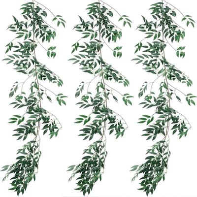 Artificial Willow Leaves Vine Hanging Garland Rattan Fake Plants For Outdoor Home Wedding Party