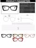 Fashion Square Eyeglasses Frames for Women Men Anti Blue Ray Rectangle Eyeglasses Frame Optical Lens PC Cat Eye Shape Eyewear