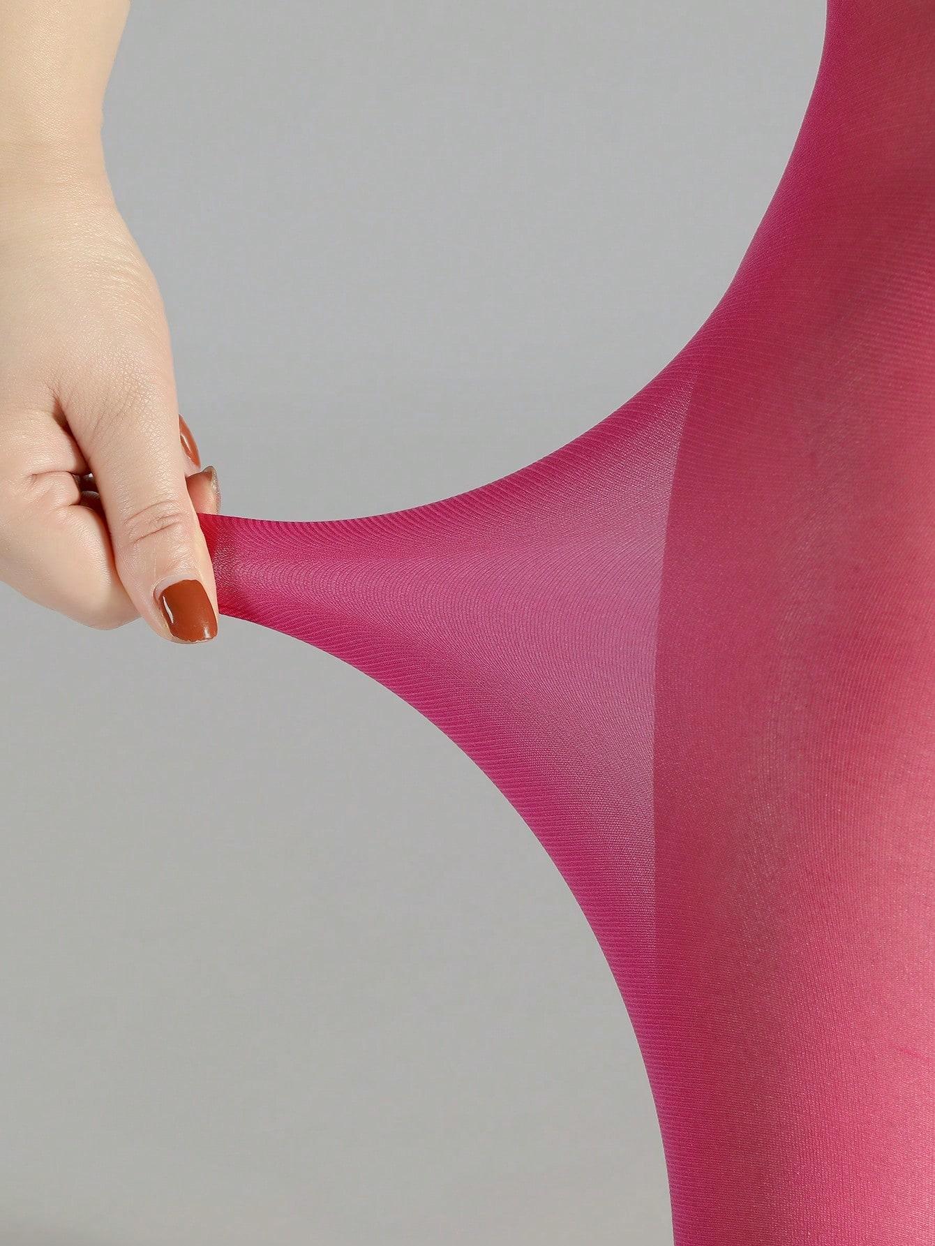 

A Pair Of Women S Plus Size Flat Rose Solid Color Translucent Stockings Super Stretch Leggings Party Clothing Accessories X-XL(78-102KG)