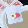 Cartoon Pink Flower Oval Hairpin Cute Sweet Girl Side Clip  Hair Accessories for Women