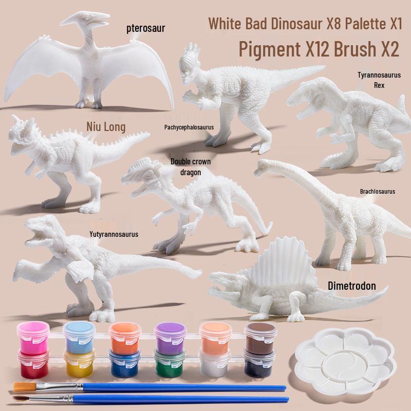 Children's DIY Painted Dinosaur Graffiti Doll - Popular Handmade Coloring Toy for Kids