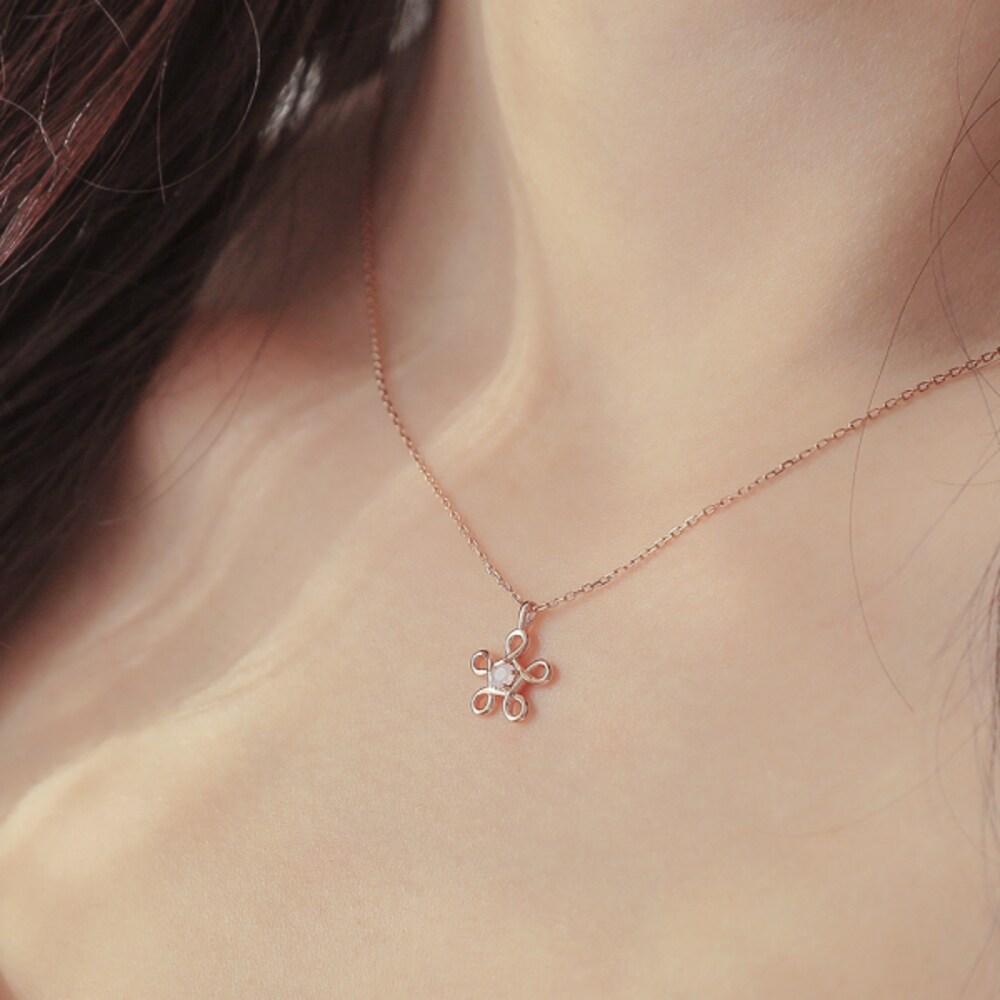 [Shine] Remington 925 Silver Necklace Rose Gold
