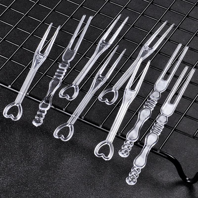 Disposable Transparent Dessert & Fruit Forks