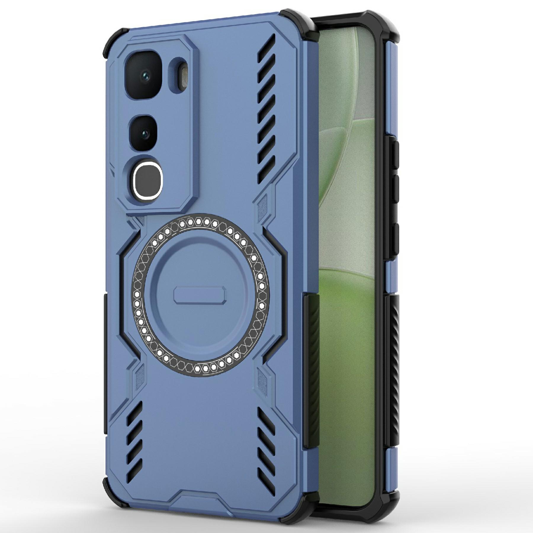 

For vivo Y400 5G Magnetic Case Butterfly Armor Hollow Heat Dissipation PC + TPU Phone Cover