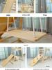 Toddler Indoor Wooden Climbing Frame with Slide and Swing.