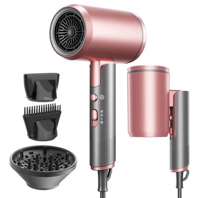 Professional Ionic Hair Dryer Blow Dryer with Diffuser and Concentrator and Hanging Rack for Curly Hair Negative Ions Dryer with Nozzle