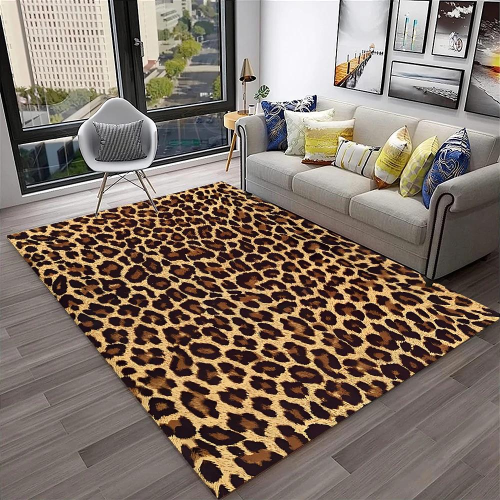 Wild Leopard Stripe Print Series Carpet Rug for Home Living Room Bedroom Sofa Doormat Decor,kid Play Area Rug Non-slip Floor Mat