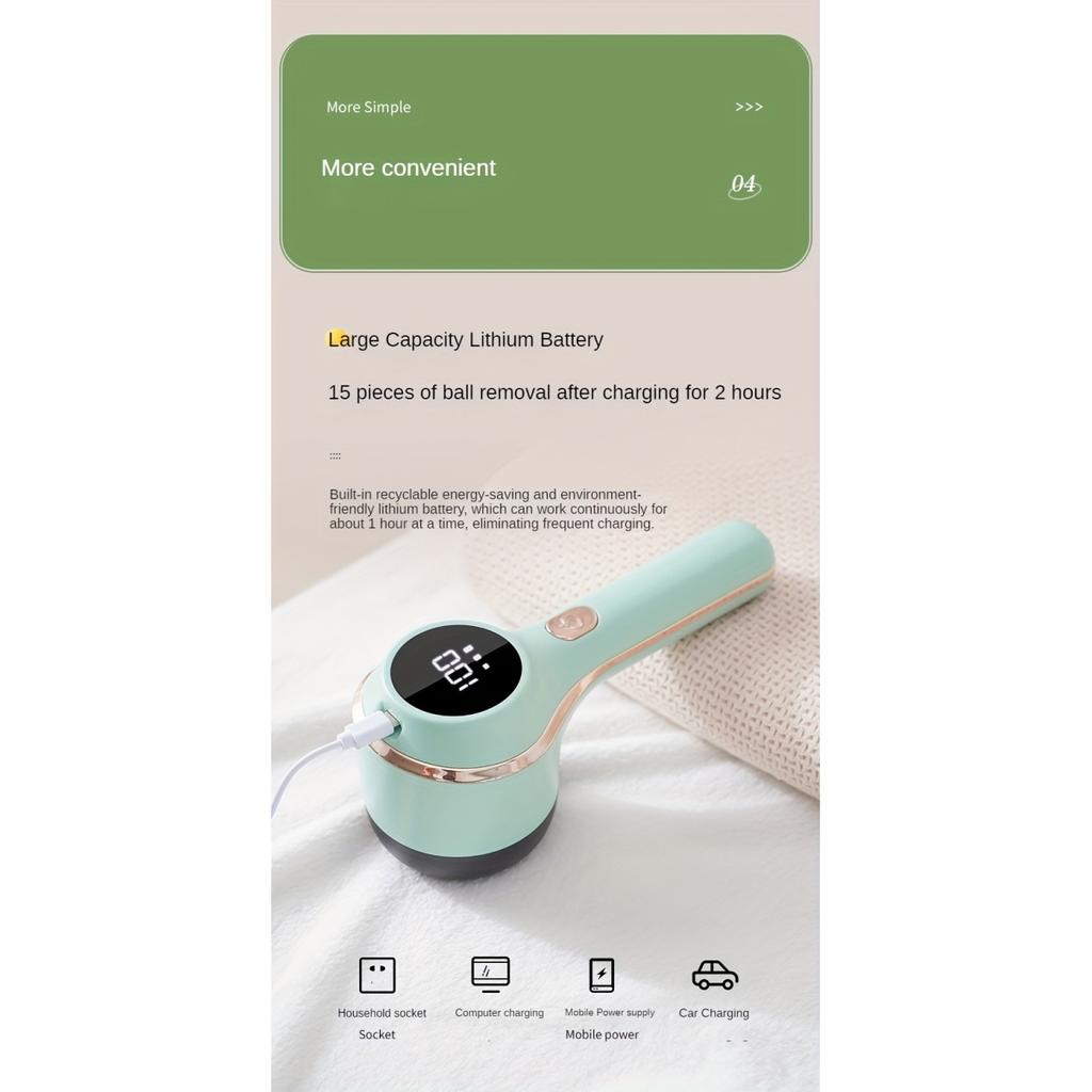 1pc, USB Rechargeable Fabric Shaver and Lint Remover - Portable and Powerful for Clothes, Bedding, and Furniture