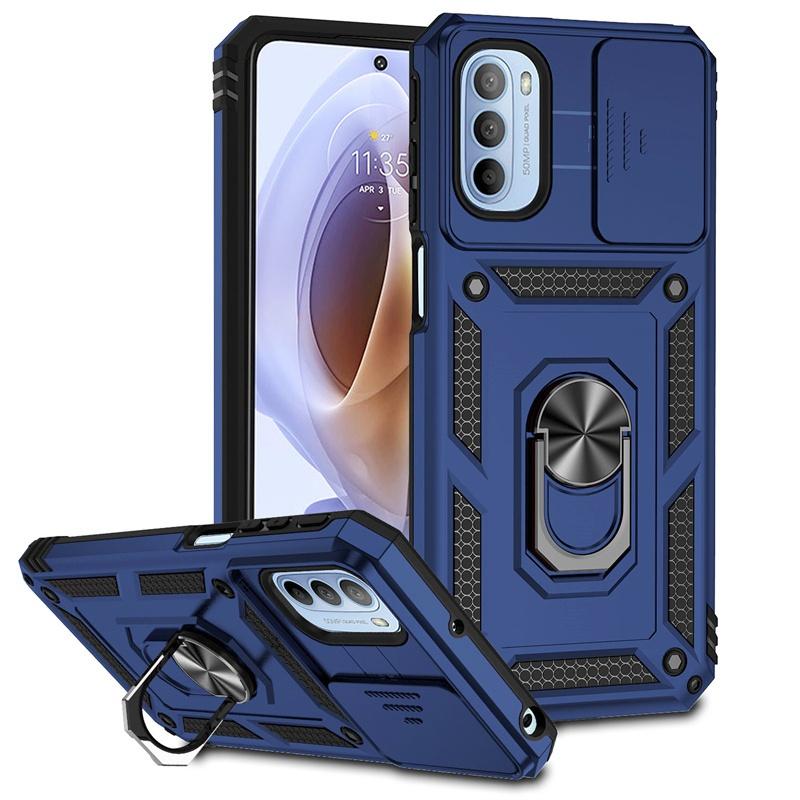 For Motorola Moto G31 G41 Case Magnetic Metal Ring Holder Armor Cases For Moto G 31 41 MotoG31 MotoG41 Slide Lens Protect Cover