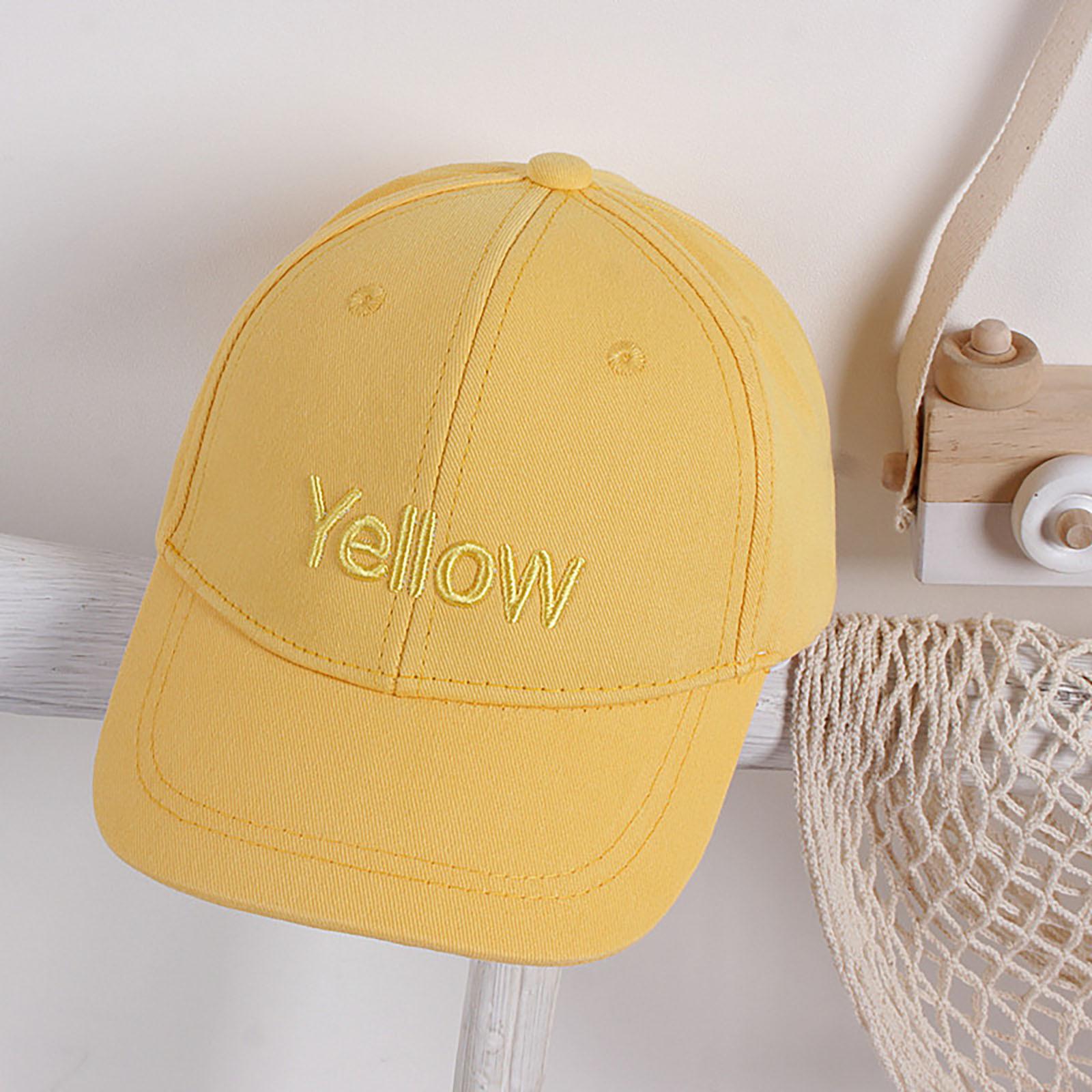 

Унисекс для малышей, простая хлопковая регулируемая низкопрофильная бейсболка, шляпа с козырьком One Size жёлтый