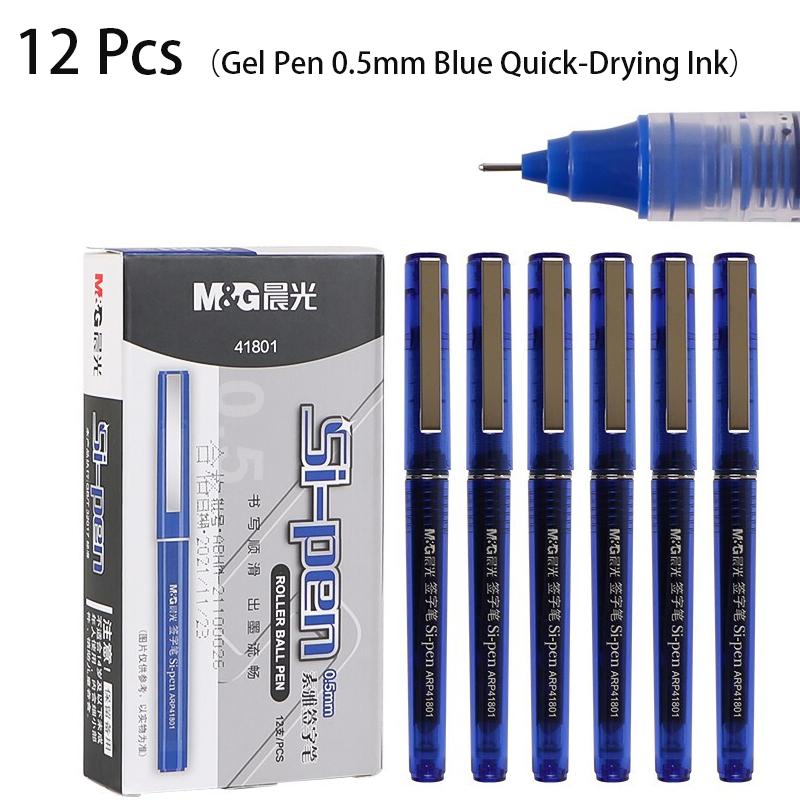 M&G 4/8/12/10/20pcs Gel Pen&Refill Set 0.5mm Black Red Blue Quick-drying Ink Water-based Ballpoint Pen Office Writing Stationery
