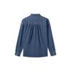 Levis Solid Color Button Down Long Sleeve Shirt Women Shirts Blue A0842-0002