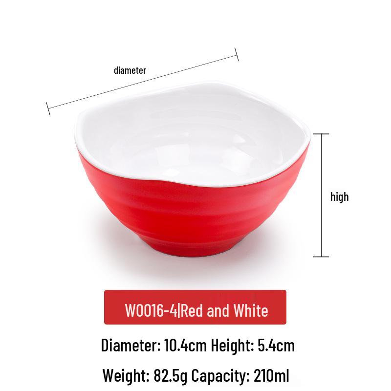 Melamine Imitation Porcelain Square Plastic Bowl for Restaurants and Hotels - Perfect for Fast Food, Barbecue, Bibimbap, and Desserts.