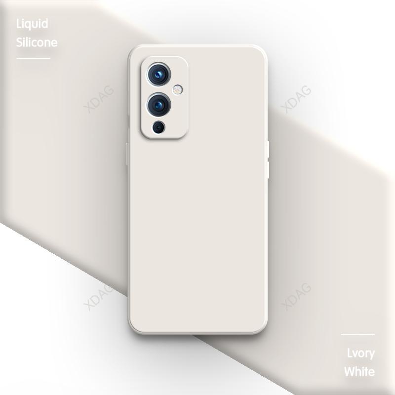 Oryginalne Etui na Telefon dla OnePlus 9 RT 9R T 9RT 5G Ochrona Obiektywu Kwadratowe Płynny Silikon Miękkie Proste Wysoka Jakość Tylna Pokrywa Capa