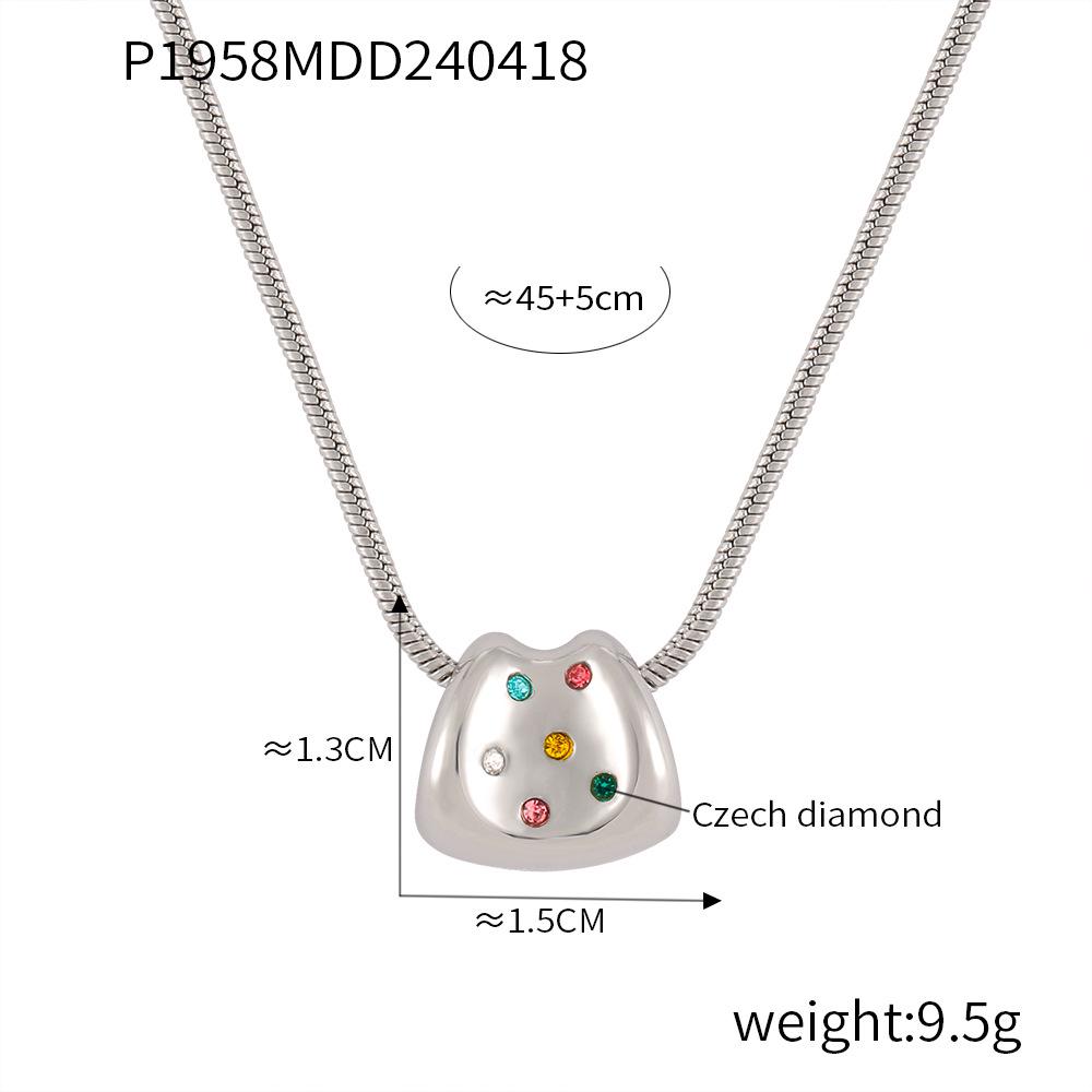 Elegant Women s Zircon-Studded Titanium Steel Clavicle Necklace