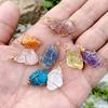 Natural Rough Raw Stone Quartz Pendant Charm Wire Wrap Winding Accessories for Women Making DIY Jewerly Necklace Earring Finding