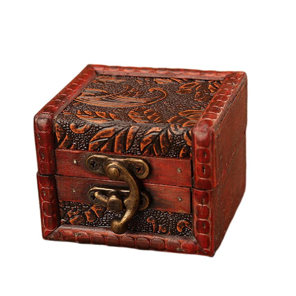 

Коричневая шкатулка для украшений в китайском стиле, винтажная мини-шкатулка, новая шкатулка для сокровищ, украшение для дома E