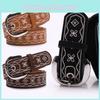 Modern American Embroidered Womens Belt With Nickel Pin Closure For Trendy Outfits