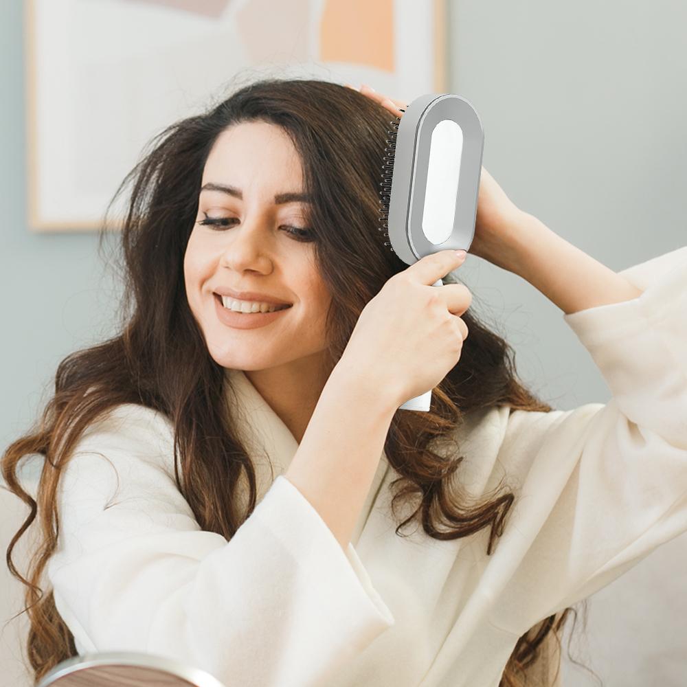 Professional 3D Air Cushion Massager Brush Self-Cleaning Ionic Anti-Static Hair Straightener Comb for Women Made Durable Nylon