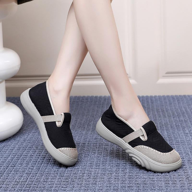 Fashion 2025 Hot Style Old Beijing Cloth Shoes for Women Lightweight Comfortable Thick-soled Anti-slip Lazy's Casual Shoe