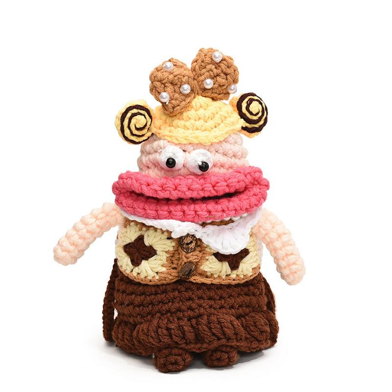 Adorable Cartoon Knitted Shoulder Bag For Kids Stylish And Fun Fall Winter Accessory