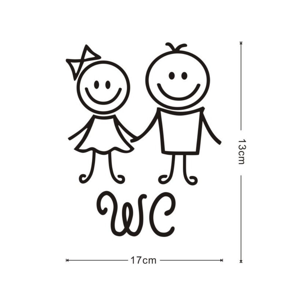 

Waterproof Toilet Door Sign WC WC Toilet Sticker Wall Poster Home чёрный