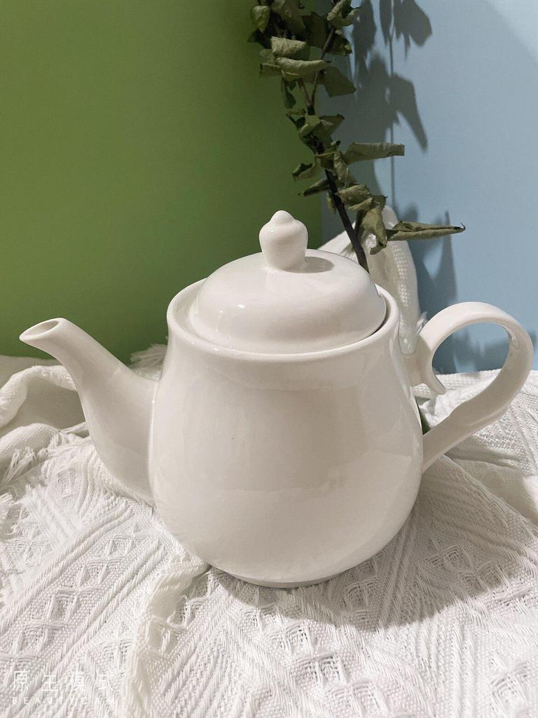 Bule de Chá Cerâmico Francês Estilo Nórdico - Resistente ao Calor, Branco Puro