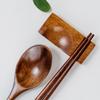 with Box Wooden Fork Chopsticks Natural Rice Soups Spoon Dinnerware Cutlery  Kitchen Accessories