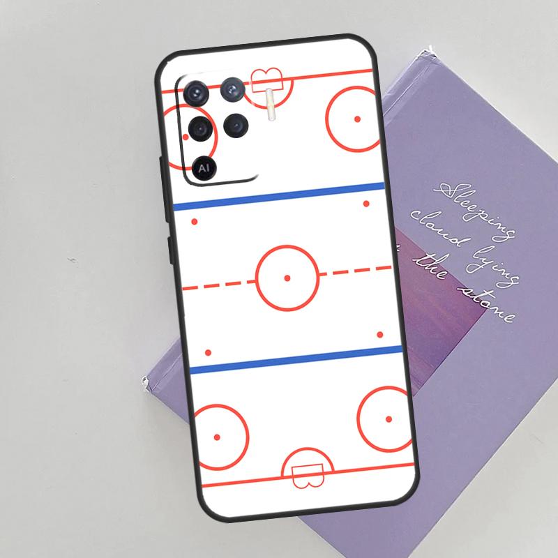 Ice Hockey Rink Phone Case For Oppo A96 A76 A16 A74 A53 A54 A94 A15 A17 A52 A72 A57S A58 A78 A98 A79 Cover