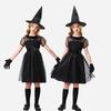 Halloween Vampir Erwachsene Kinder Schwarzes Kleid Hexe Hexe Spiel Eltern-Kind Maskerade
