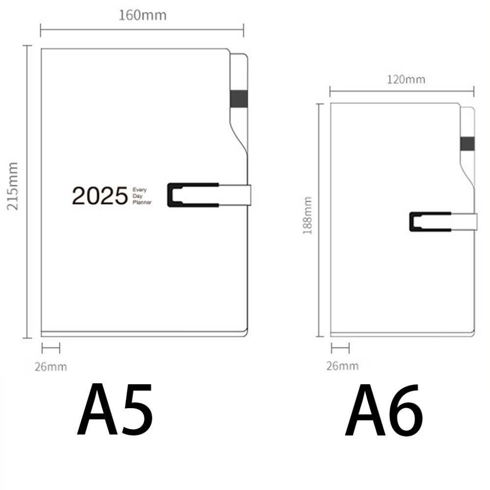 A5/A6 2025 Journal Notebooks Magnetic Buckle 365 Days Notepad 12 Months Planner Notebook  Student