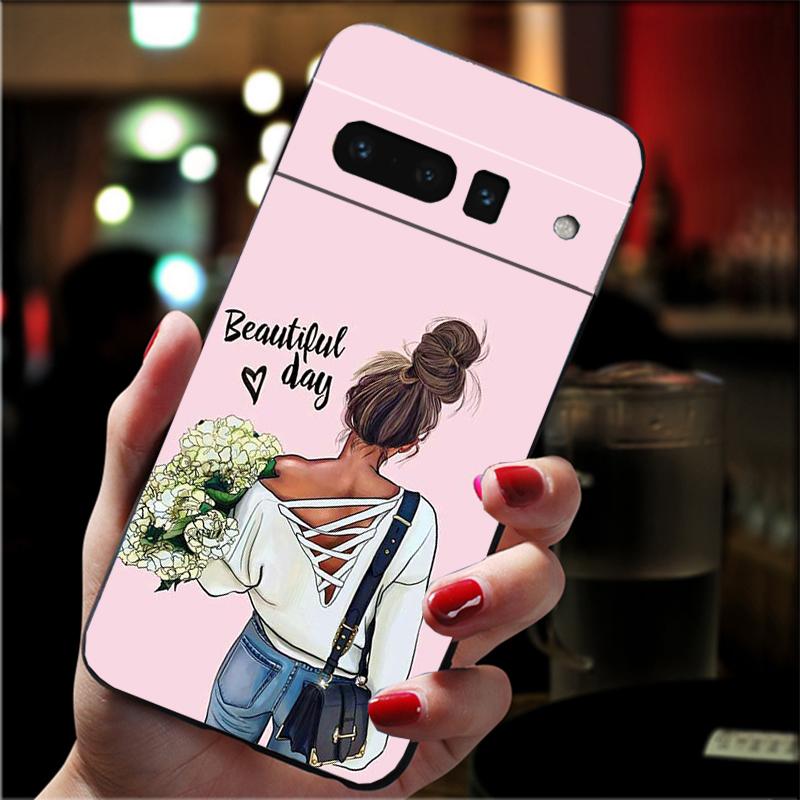 

Phone Case For Google Pixel 10 9 Pro XL 9A 8 7 6 Pro Pixel 8A 7A 6A Pixel 8 7 6 5 Princess Girl Coffee Travel Girl Google Pixel 9a